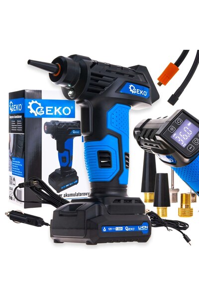 GEKO Compresor auto fără fir, 12 V, afișaj LCD, 0,2-10,3 bar, G80649