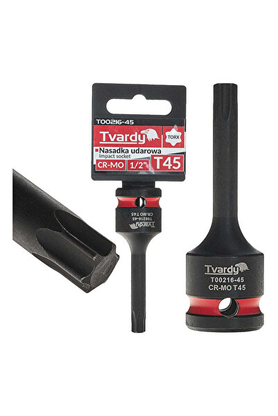 Tvardy TORX Impact Socket 1/2" T45, Cr-Mo, T00216-45