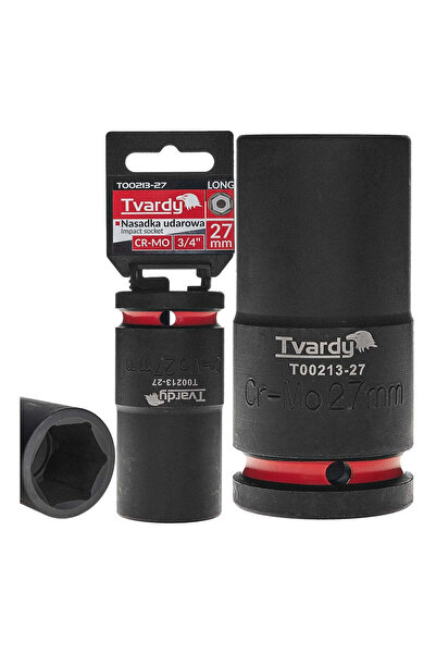 Tvardy Impact long socket 6-point 3/4" 27 mm Cr-Mo, T00213-27