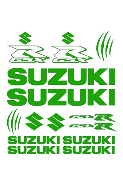 Oracal 651 Set of 14 Motorcycle Stickers, SUZUKI GSX-R, green