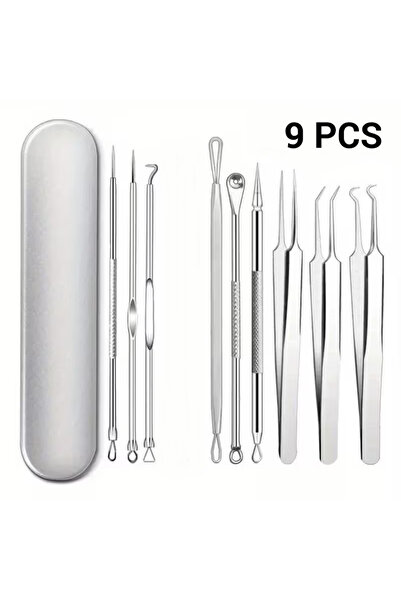 nasilolmaz 9 Adet Paslanmaz Çelik Siyah Nokta Çıkarma Seti