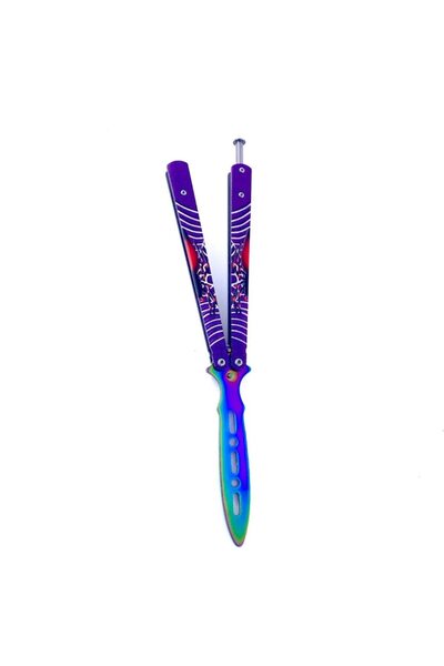 Ems Purple Venom butterfly balisong knife for training, unsharpened, 23 cm, fade