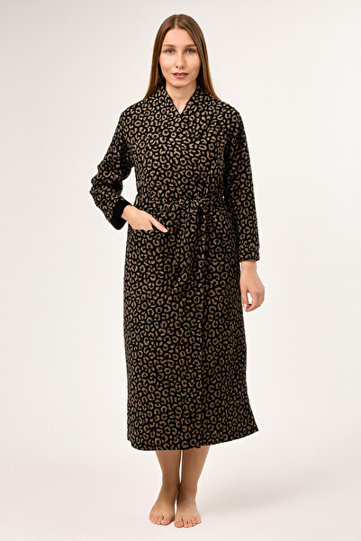 LİKAPA Long Shawl Collar Fleece Dressing Gown 226