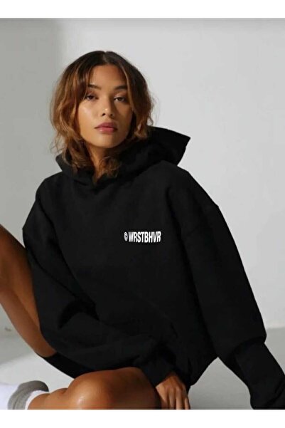 Hunors Sportswear & Company Wrstbhvr Baskılı Unisex Model Pamuklu Kapüşonlu Sweatshirt