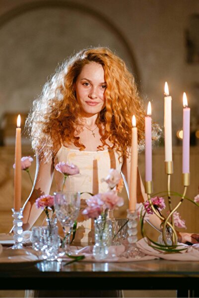 fromro Grace white matte candle holder