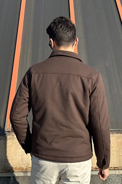 inpool Men'S, Slim-Fit, Shirt Collar, Metal Double Zipper, Old Money Culture, Semi-Coat, Jacket 650