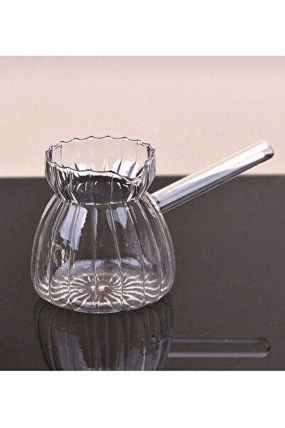 AENLINE HOME Isıya Dayanıklı Şeffaf Cam Cezve – Kulplu, Premium Kahve & Süt I...