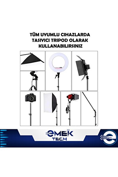PİNK İTHALAT Taşınabilir Projeksiyon Cihazları ve Selfie Kullanım için Üç Ayaklı Tripod 2.10 Metre