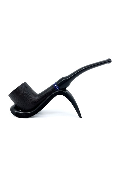 Bent Billiard Briar (Gül Kökü) 9 mm Filtreli El Yapımı Pipo - 3077