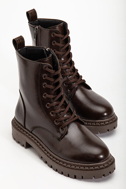 Alphus Hco Lace-Up Zippered Flat Women's Boots