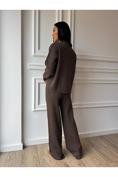 CC STORE ADHELA long two-piece set, blouse with collar at the base of the neck and loose pants