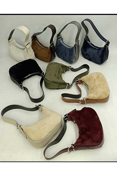 SARIGELİN HOME CONCEPT PELUŞ EL ÇANTASI. TÜYLÜ ÇANTA. KOL ÇANTASI