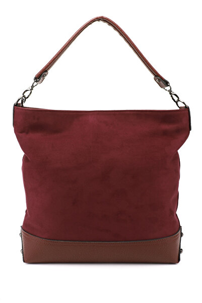 GÖNDERİ(R) Women's Burgundy Suede Burgundy Long Strap Hand and Shoulder Bag
