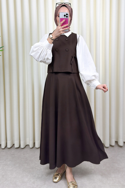 Salih Çelebi Κοστούμι Γιλέκο με Λεπτομέρειες στα Κουμπιά 0049 - ΚΑΦΕ