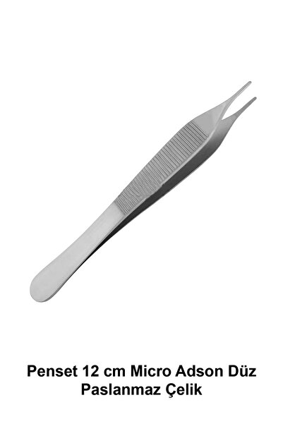 ATEL-SAN Penset 12 cm Micro Adson Düz Paslanmaz Çelik