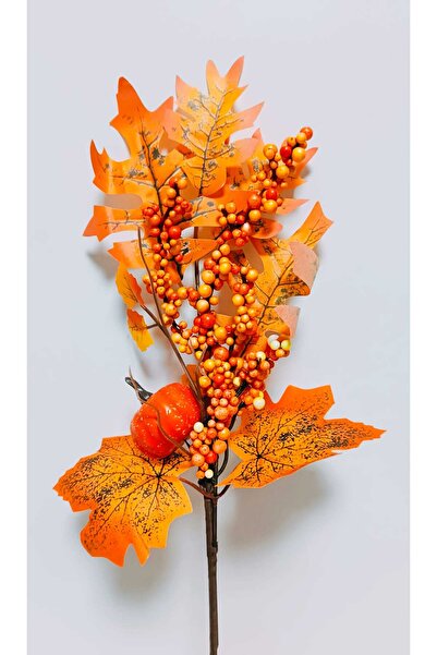 OSO HOME 45 Cm Sonbahar Konseptli Kabak ve Kokina Detaylı İRİ Yapraklı Yapay Kokina