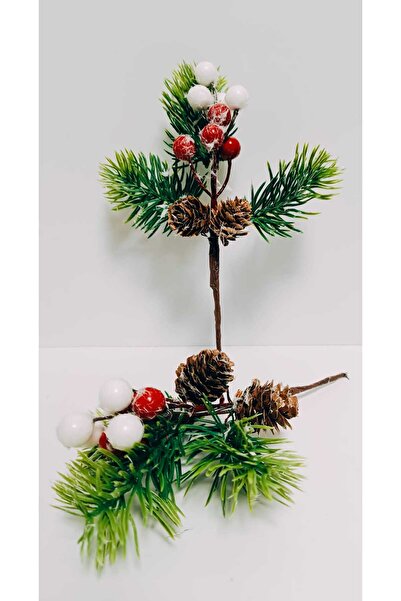 OSO HOME قطعة واحدة من زينة عيد الميلاد بتصميم الثلج مع أوراق كوكينا صغيرة حمراء وبيضاء بطول 22 سم