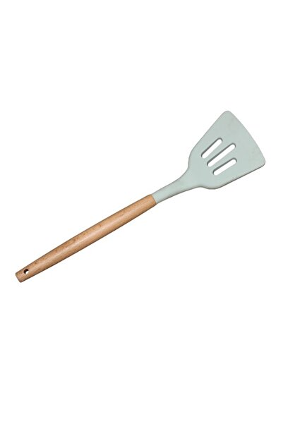 WDA Silicone Slotted Spatula with Wooden Handle – Non-Stick & Heat Resistant