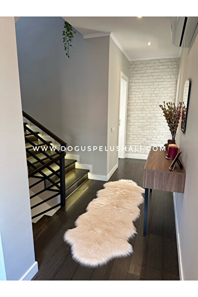 Doğuş Peluş Halı A Post Bej Yumuşak Dokulu Peluş Halı Çift Kafa Post