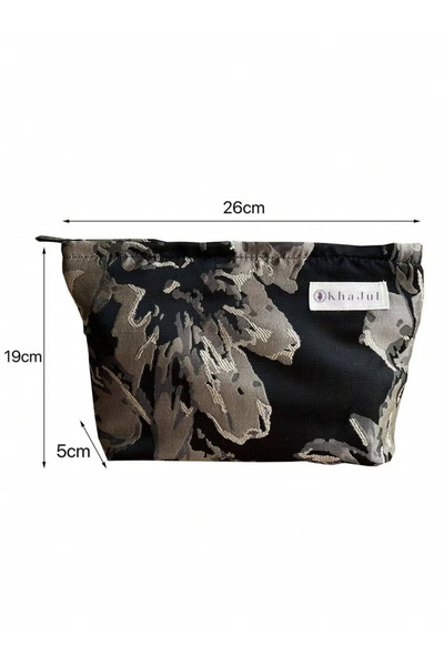 Generic Black Makeup Bag Capacity Canvas Travel Toiletry Bag Organizer Makeup Brushes Storage Bag for Women