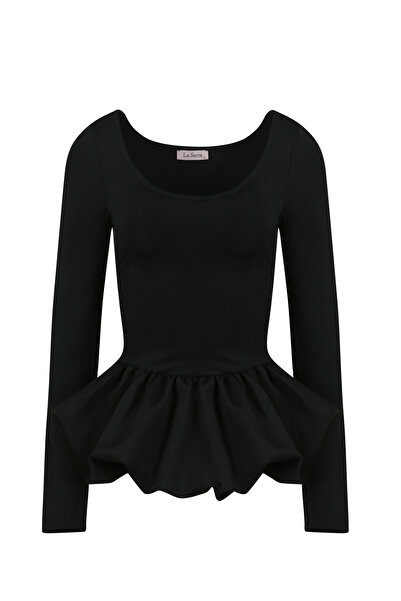 La Sarta Mivon Long Sleeve Black Bodysuit
