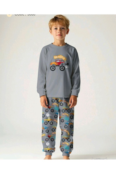 elmas kids Σετ πιτζάμες για αγόρια από 100% βαμβάκι με σχέδιο αυτοκινήτου