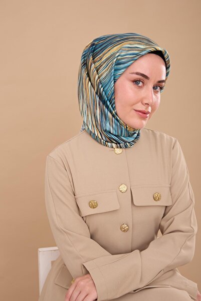 Silk Home Tivil Pure Silk 11484 - 34 Πράσινη κρεμ γραμμή με σχέδιο