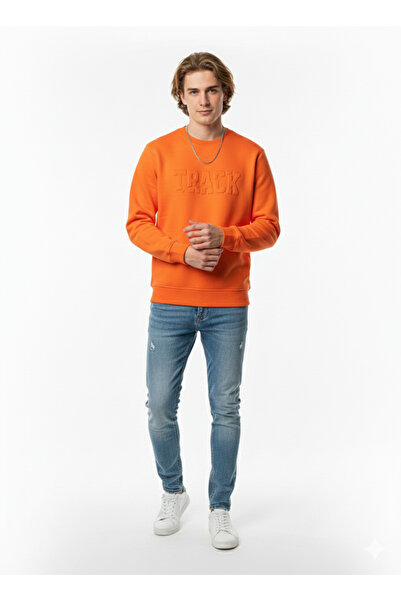 ribana Unisex Crew Neck Regular Printed Cotton Inside Sweatshirt