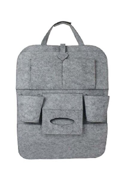Wagan Multiple Pockets Long Lasting Uses Leather Car Back Seat Organizer Grey