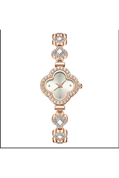 TChic Clover-Shaped Watch with Stones