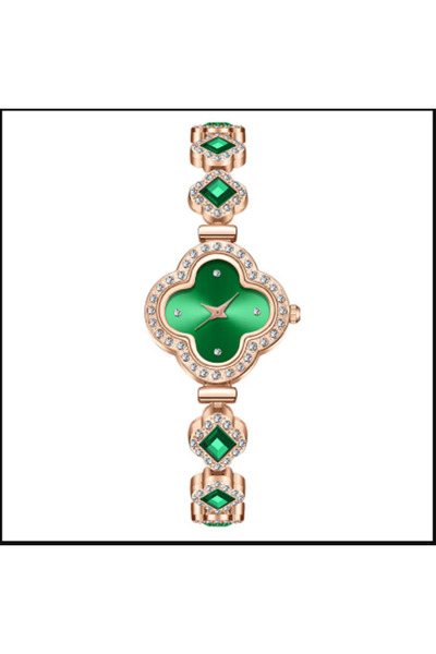 TChic Clover-Shaped Watch with Stones