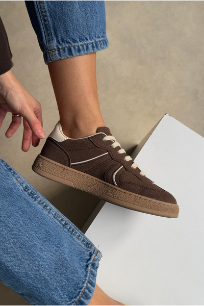 Mupa Shoes Pantofi sport pentru femei, din piele întoarsă, maro