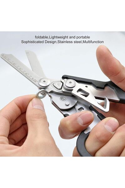 Xingrun Emergency Foldable Trauma Shears - Stainless Steel Multifunctional Rescue Scissors (Black)