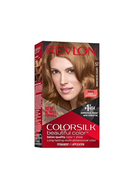 Revlon Colorsilk Beautiful Color Permanent Hair Color, 057 Lightest Golden Brown, 1 Pack
