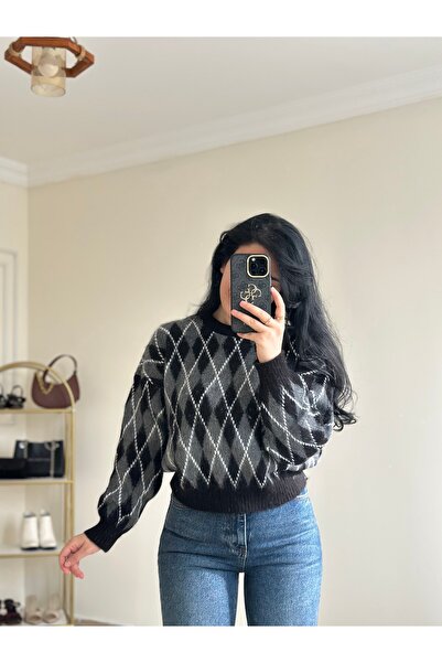YELZEY BUTİK Baklava Pattern Sweater