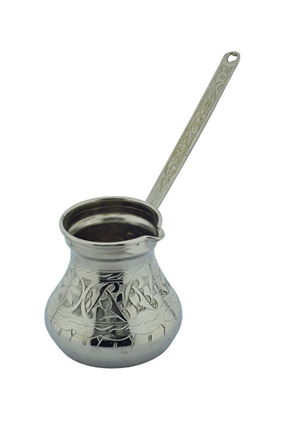 LUDIA El Yapımı 300ml Dekoratif İşlemeli Kalın Bakır Cezve (9cmx9cm)