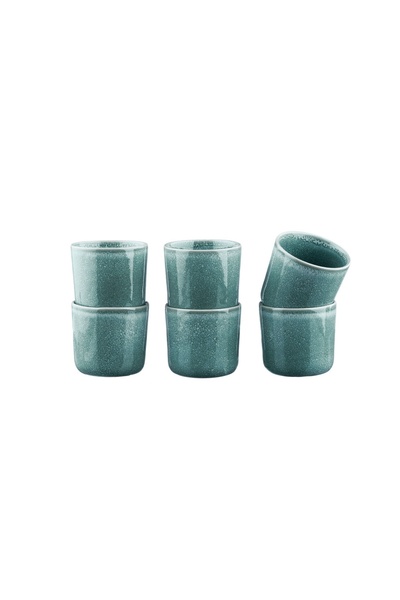 BJORN Set of 6 Coffee cups, MAGMA Cobalt, glazed ceramic, 200ml, blue