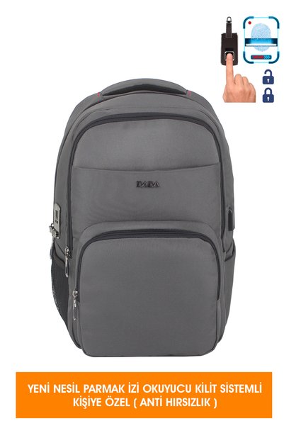 Dada Yeni Nesil Parmak İzi Okuyucu Kilit Sistemli Unisex Okul Sırt Çantası 14...