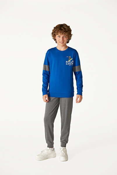 Elsima طقم بيجامة رجالي من نوع إنترلوك