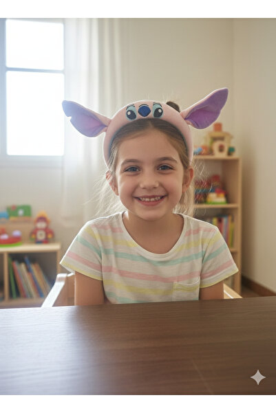 burjalmodah طوق شعر ستيتش (Stitch) ديزني - عصابة رأس بأذنين كبيرة لمظهر كرتون...