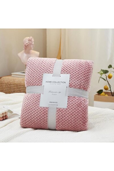 OEM Fluffy Blanket with Fur 200x230cm, Unique Pattern, Premium Material, 2 Persons, Pink
