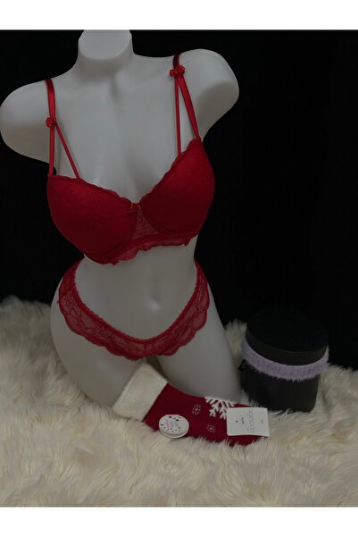 BERAUNDERWEAR Bra Set Underwear Set Bottom and Top Set Bra Kilot Set Lace Set with Gift