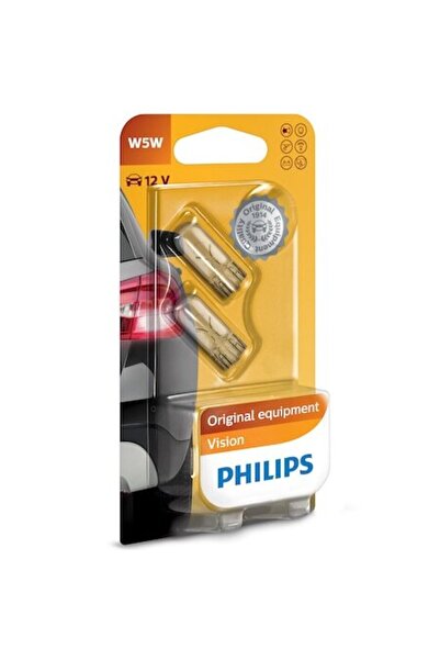 Philips Set de 2 becuri auto auxiliare cu halogen W5W, 12V, 5W