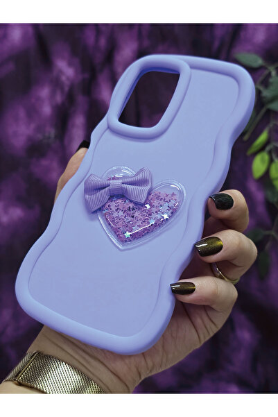 Magic Ring Vivo Y16 Compatible Heart and Ribbon Star Glitter Lilac Phone Case