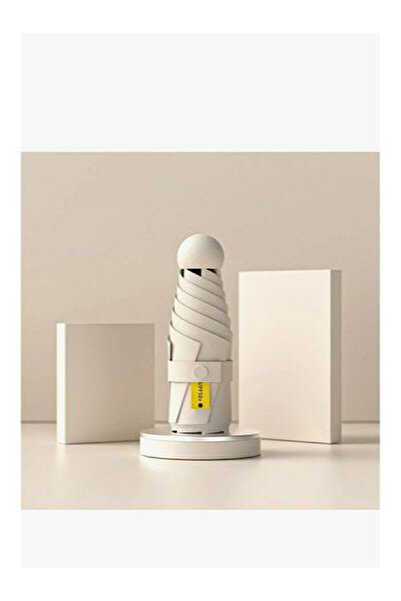 GOLDEN BAZAAR Fiber Çantalı Kılıflı Kapsül Şemsiye Krem