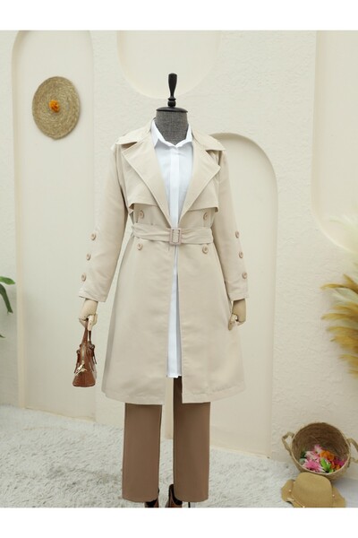 HİJABAYA Καμπαρντίνα με εσωτερική επένδυση με κουμπιά και ζώνη