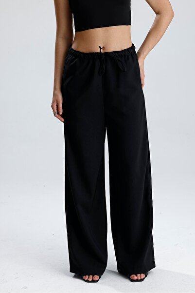 VELİZADE بنطلون نسائي موديل كونفور أسود عالي الخصر لا يظهر تحت الملابس مع خصر...