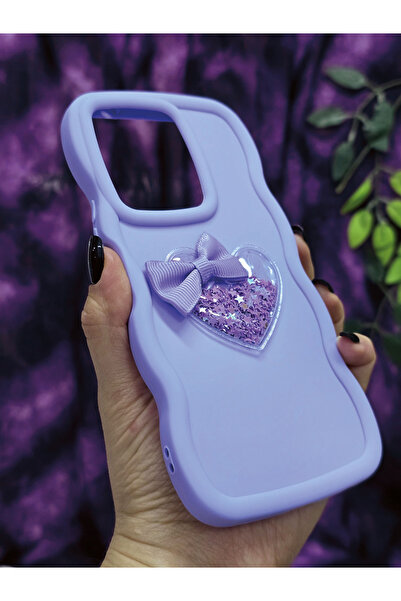 Magic Ring Vivo Y36 Compatible Heart and Ribbon Star Glitter Lilac Phone Case
