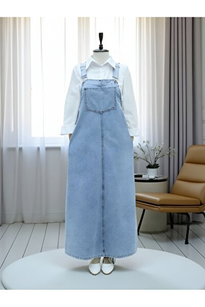 HİJABAYA Τζιν σαλοπέτ με λουράκια και λεπτομέρειες στην τσέπη