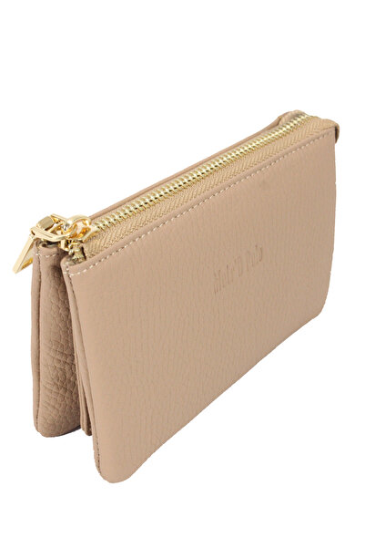 Metropolitan Mpcuz 401 Women's Unisex, Genuine Leather, Wallet Card Holder, Portfolio Beige